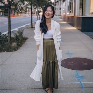 A&F long cream cardigan